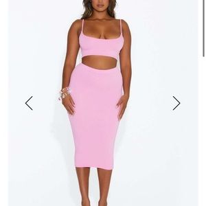 Naked Wardrobe Pink Skirt Set